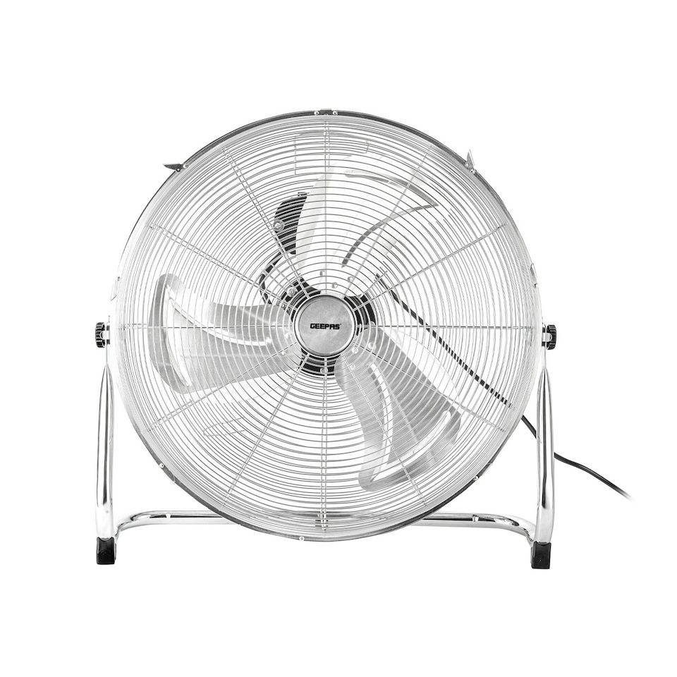 image 1 of GEEPAS 20 Inch Floor Fan, Floor Standing Cooling Fan with 3 Speed, Tilt Function - Chrome Gym Fan