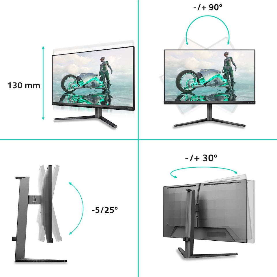 image 1 of Philips Evnia 27M2N3800A 27" Dual Frame 320Hz 0.5ms FHD / 160Hz 0.5ms 4K UHD Height Adjustable Gaming Monitor With Built-in Speakers