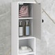 image 9 of kleankin 180cm Tall Bathroom Cabinet, Slim Bathroom Storage Cabinet with 4 Open Shelves, 2 Door Cupboards and Adjustable Shelves, Light Grey | Grey | Light Grey
