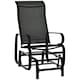image 1 of Outsunny Outdoor Gliding Rocking Chair w/ Metal Frame for Patio, Garden, Black