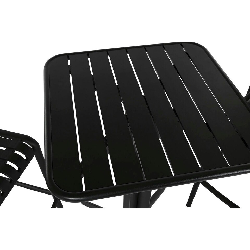 image 1 of Table set with 2 chairs Home ESPRIT Black Metal polypropylene 60 x 60 x 102 cm N/A