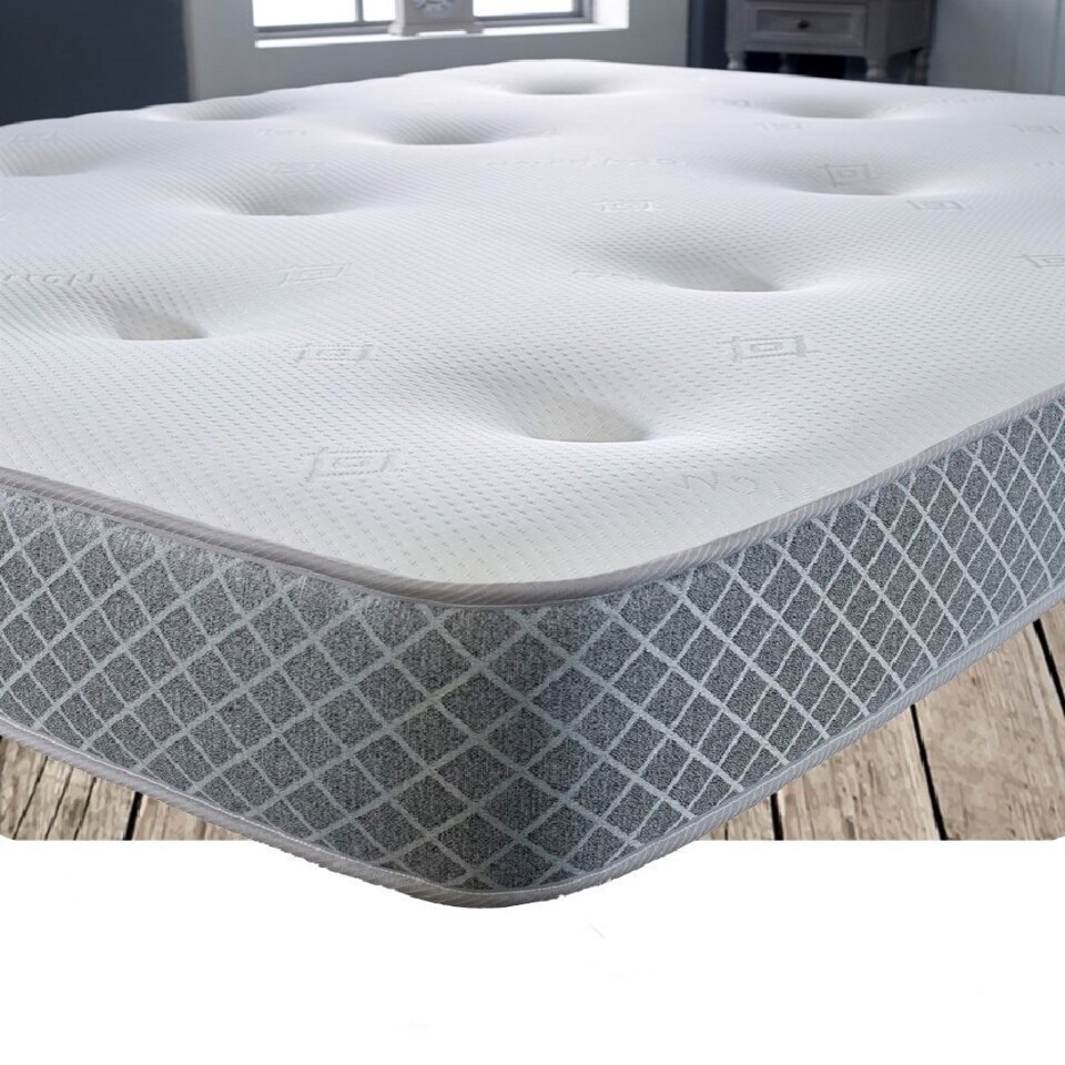image 1 of Nebraska Tufted Hybrid Mattress - Soft Feel Cool Touch Quilted Sleep Surface Grey | Small Double
