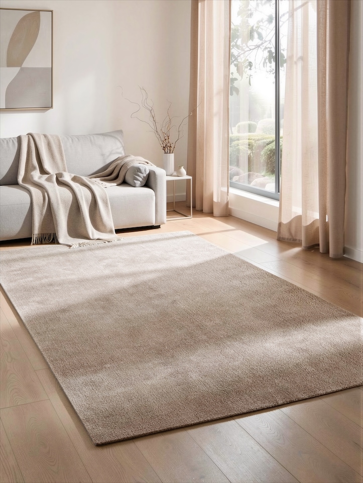 image 1 of Comfy Washable Low Pile Living Room Plain Area Rug