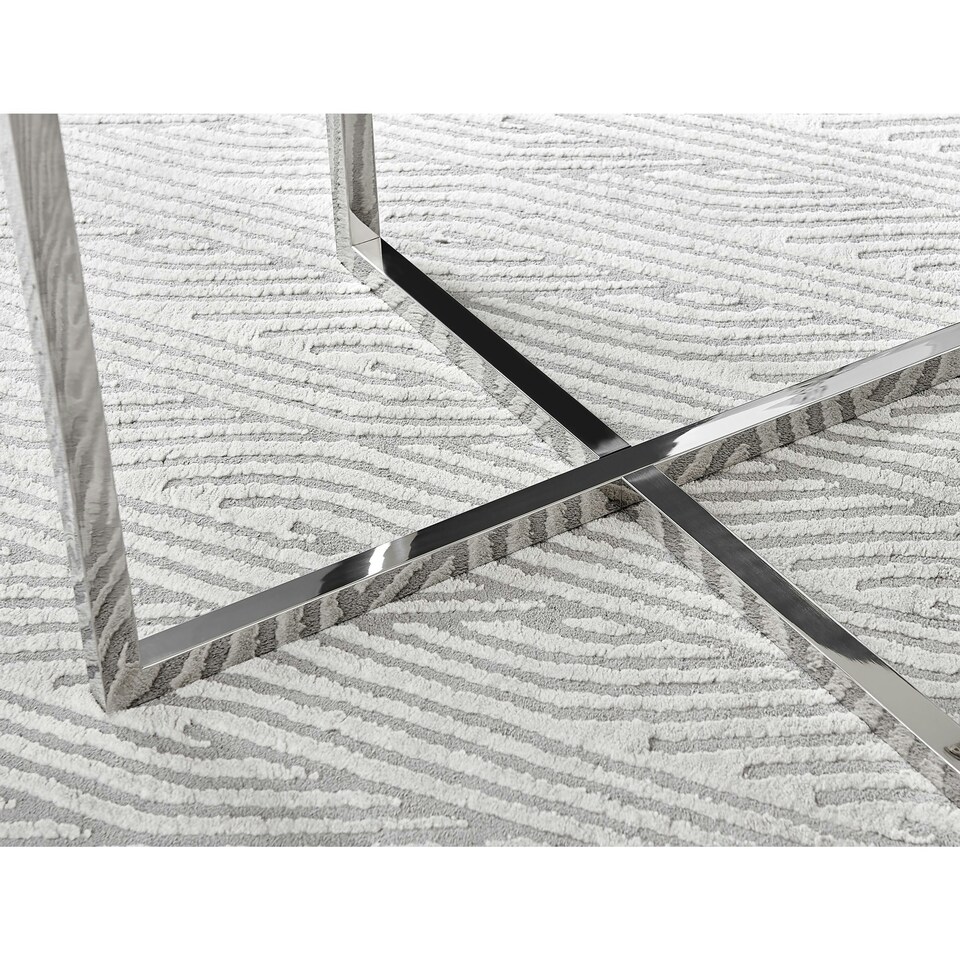 image 1 of Furniturebox Adley White High Gloss and Chrome Round Storage Dining Table