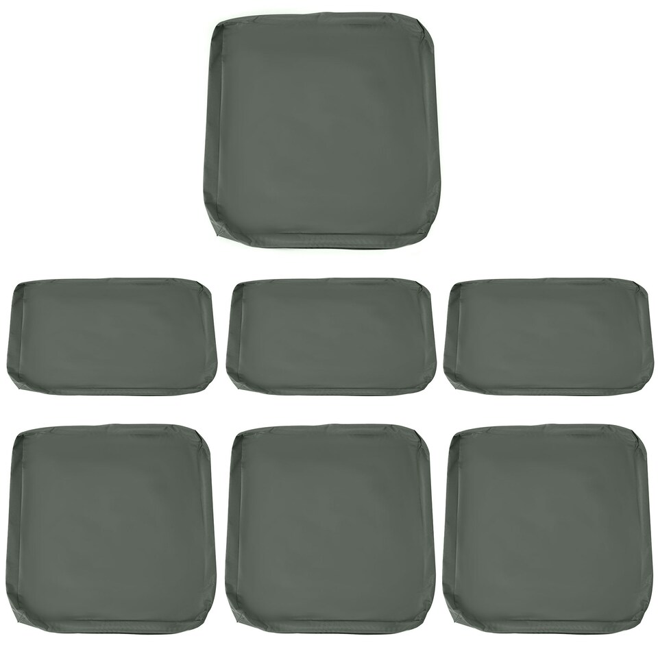 image 1 of Outsunny Cushion Cover Replacement Garden Rattan Patio Furniture Seat Cover Grey | Deep Grey