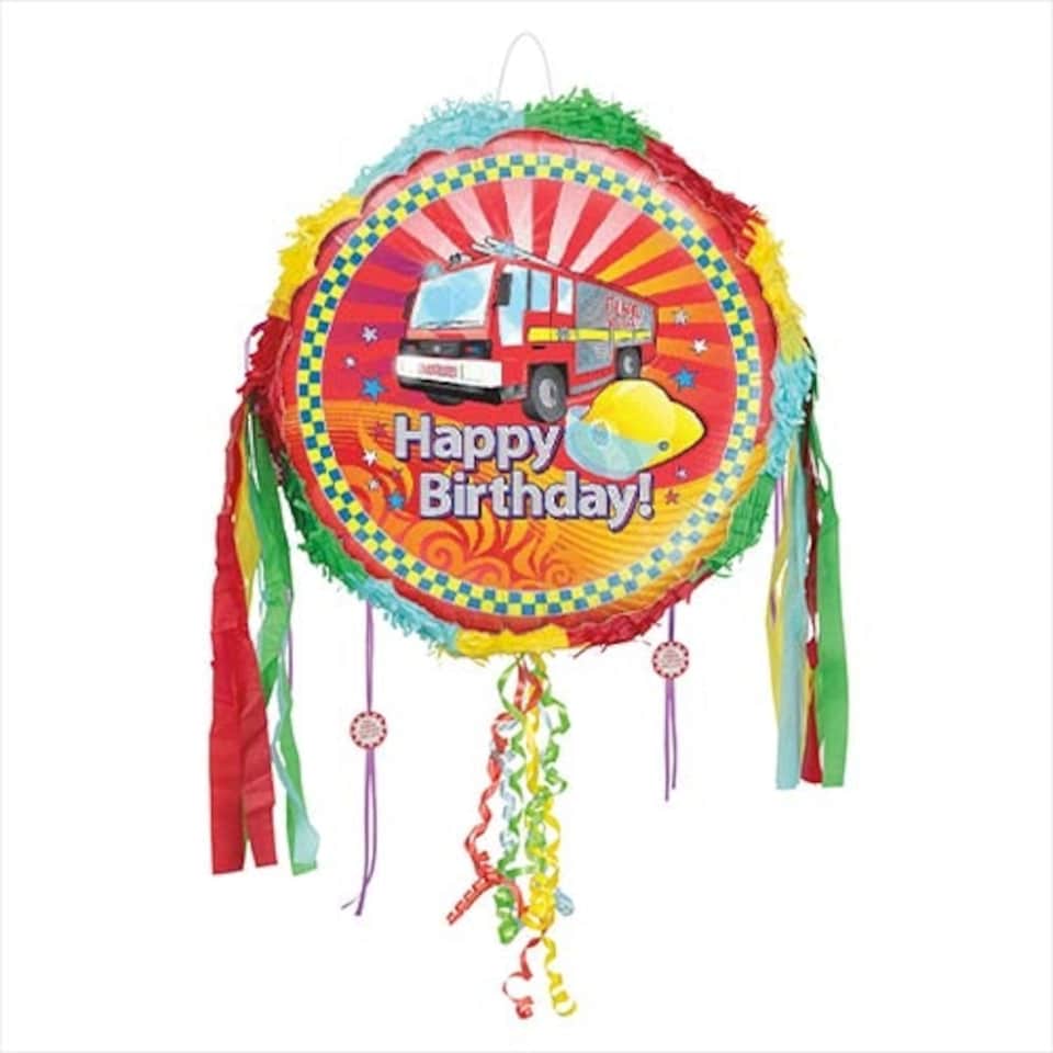 Fire Engine Birthday Pull String Pinata
