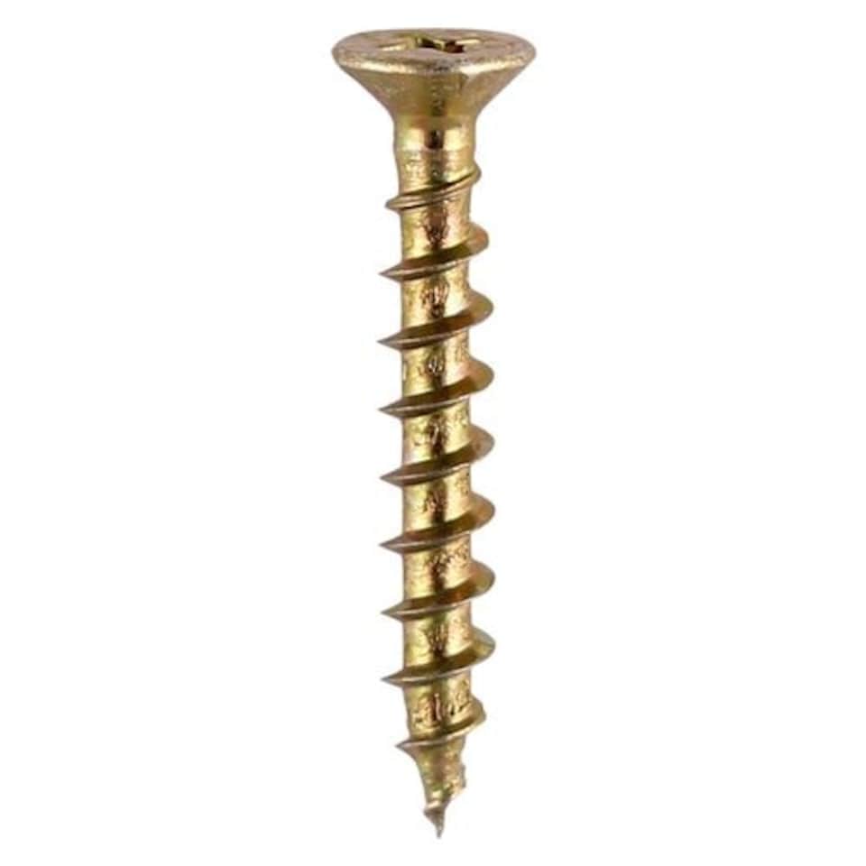image 1 of Timco - Window Fabrication Screws - Countersunk with Ribs - PH - Single Thread - Gimlet Point - Yellow (Size 4.8 x 25 - 1000 Pieces)
