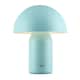image 3 of Modern Rechargeable Mushroom Table Lamp in Mat Duck Egg with Touch Dimmer Button | Blue | Duck Egg | 1