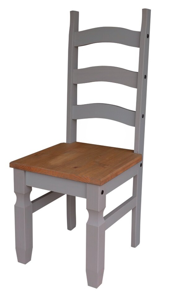 image 1 of Mercers Furniture Corona Grey Wax 5'0" Dining Table & 4 Chairs Solid Wood Pine Wooden Kitchen Dining Set with Mexican Styling