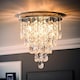 image 2 of ValueLights Lara Chrome Flush Chandelier Style Acrylic Droplet Ceiling Light | Chrome