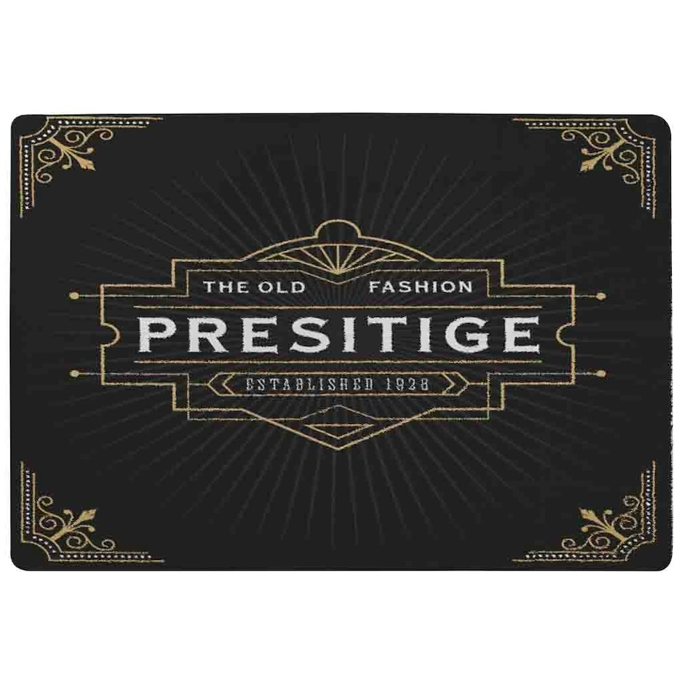 image 1 of Art Deco Old Fashioned Prestige (Rug) Black | Large: 140x200cm
