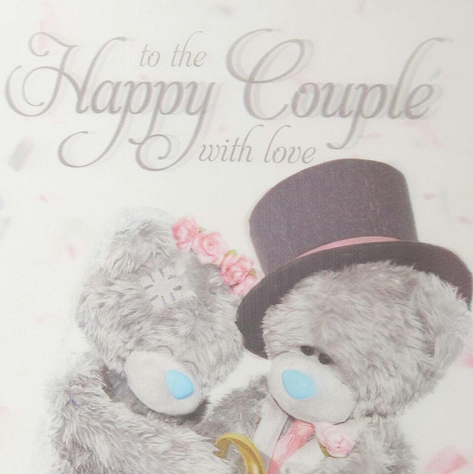 image 1 of 3D Holographic Happy Couple Wedding Card