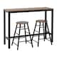 image 1 of Athens Breakfast Bar Set - Acacia Effect/Black Black