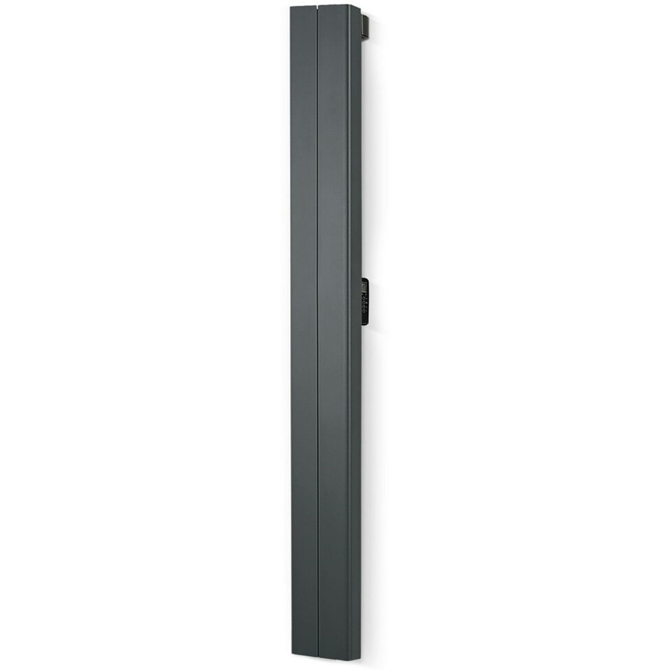 image 1 of 356mm (W) x 1800mm (H) - Black Touch Electric Oil Filled Radiator (Caceres) - 1500 Watts - Depth 90mm - Heats up to 12m²