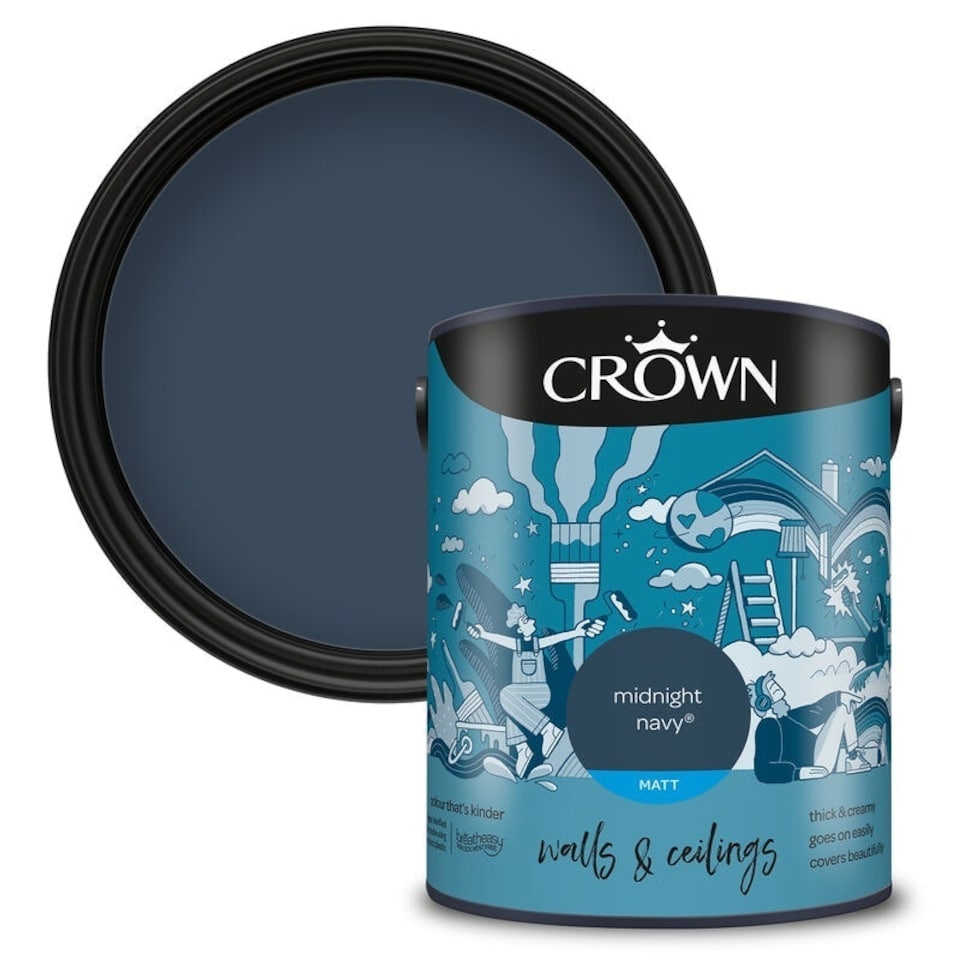 image 1 of Crown Matt Emulsion Midnight Navy 5L