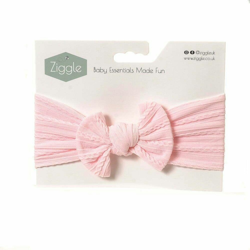 Ziggle Baby Top Bow Turban Headband - Heavenly Pink Pink
