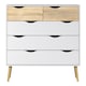 image 2 of Oslo Chest of 5 Drawers in White and Oak