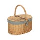 image 5 of Cotton Lined Buff Oval Picnic Basket Green | Green | One Size