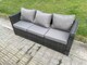image 2 of Fimous 10 Seater Rattan Garden Furniture Sofa Set Outdoor Adjustable Rising Lifting Dining Table Set with Big Footstool Dark Grey Mixed