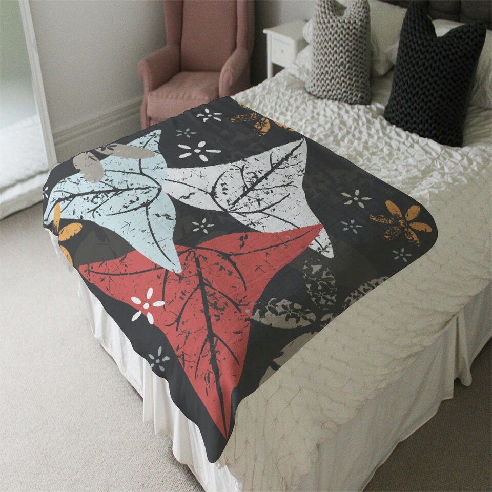 image 1 of Leaves And Flowers. Autumn pattern (Blanket)