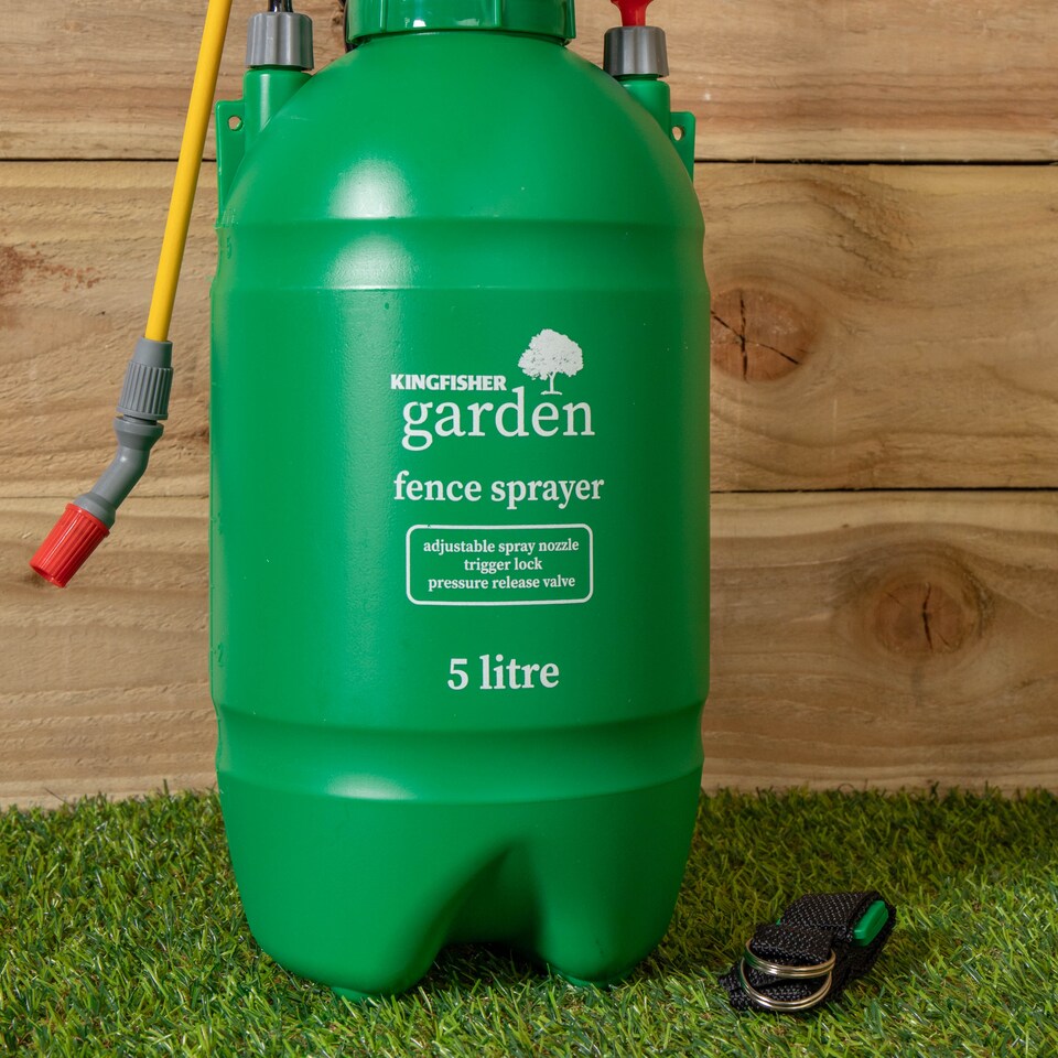 image 1 of 5 Litre Garden Fence Pressure Sprayer with Adjustable Spray Nozzle | Green | Green