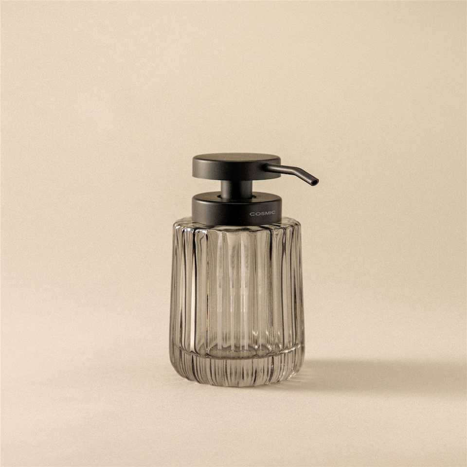 image 1 of Cosmic Liquid Soap Dispenser w/ Durable Plastic for Bathroom, Smokey Grey-350ml
