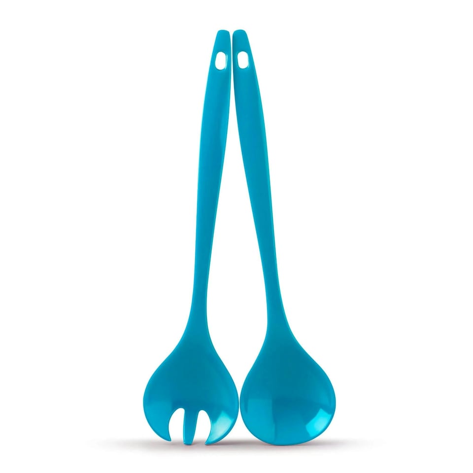 image 1 of Zeal Melamine 2-Piece Salad Servers Set Blue | Aqua Blue