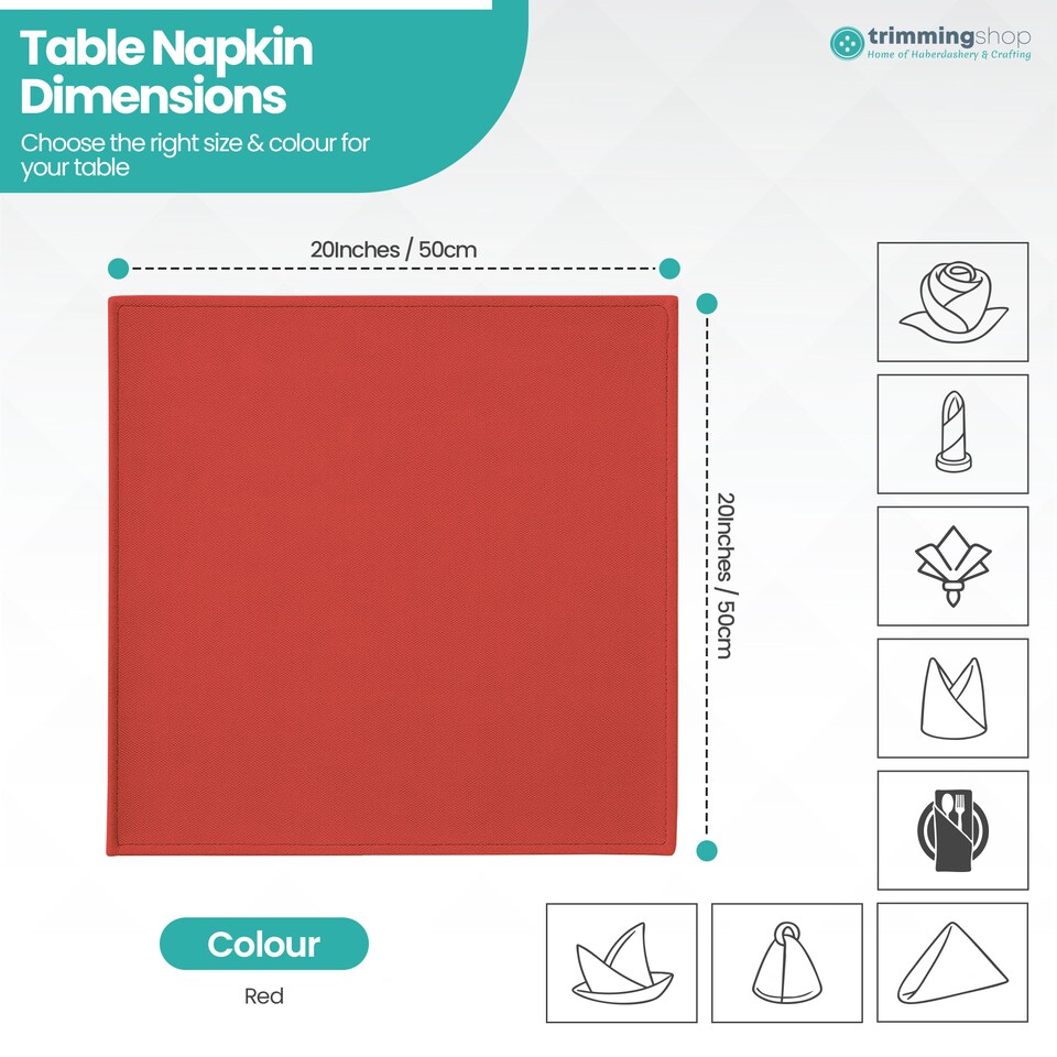 image 1 of 1pc Polyester Table Napkins, Wrinkle-Resistant Cloth Napkin - 20 Inch