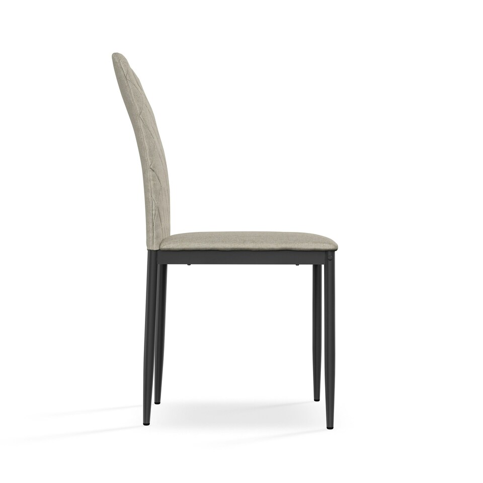 image 1 of Set Of 2 Monza Fabric Dining Chair Modern Padded Seat Metal Legs Kitchen Grey | Charcoal