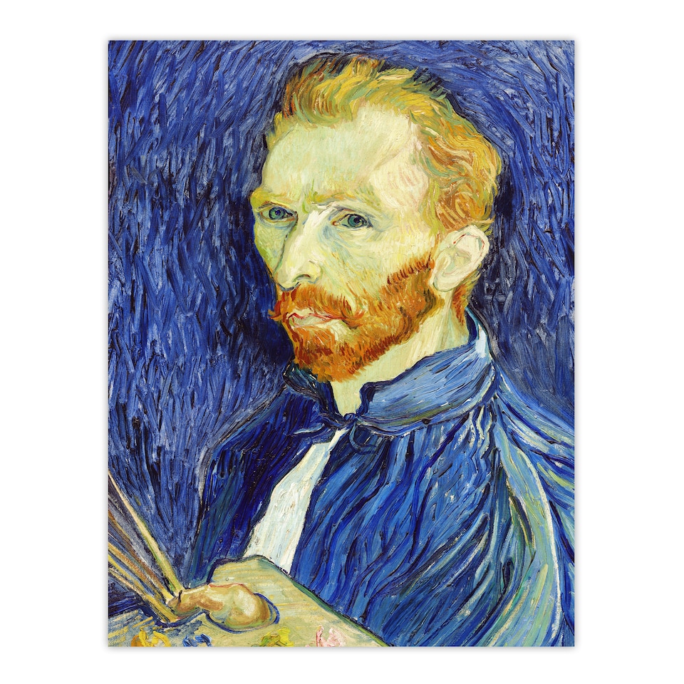 image 1 of Self Portrait With Palette Van Gogh Vintage Huge Wall Art Poster Print 24X32"