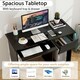 image 5 of COSTWAY Computer Desk Workstation Laptop Table w/Drawer Black Black
