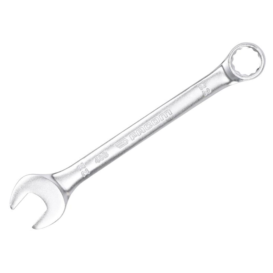 Facom 40B.22 slim metric combination spanner 22mm -12-point OGV, 15  Degree offset ring and handle.