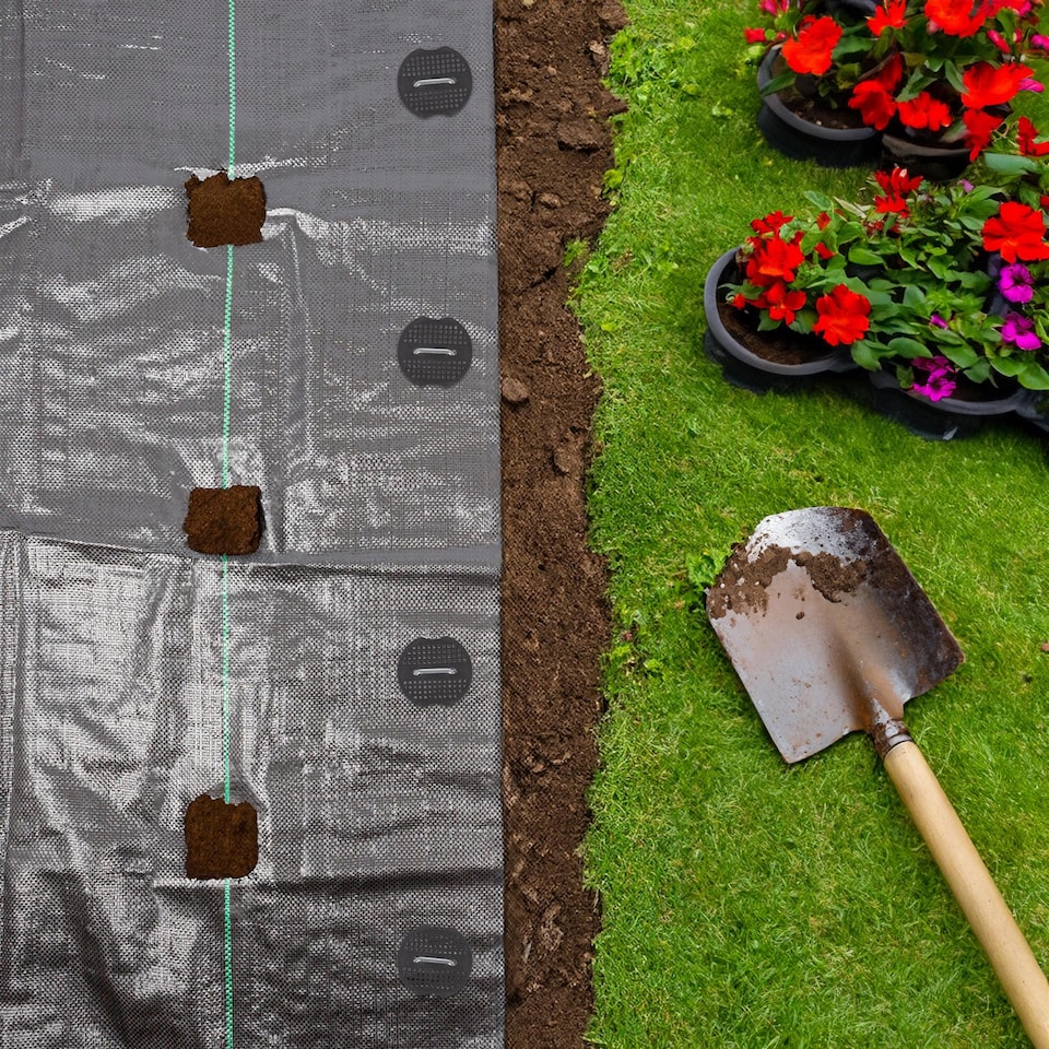 image 1 of Harbour Housewares 80pc Weed Membrane Fixing Set with Removal Tool - 15cm | Silver | Silver