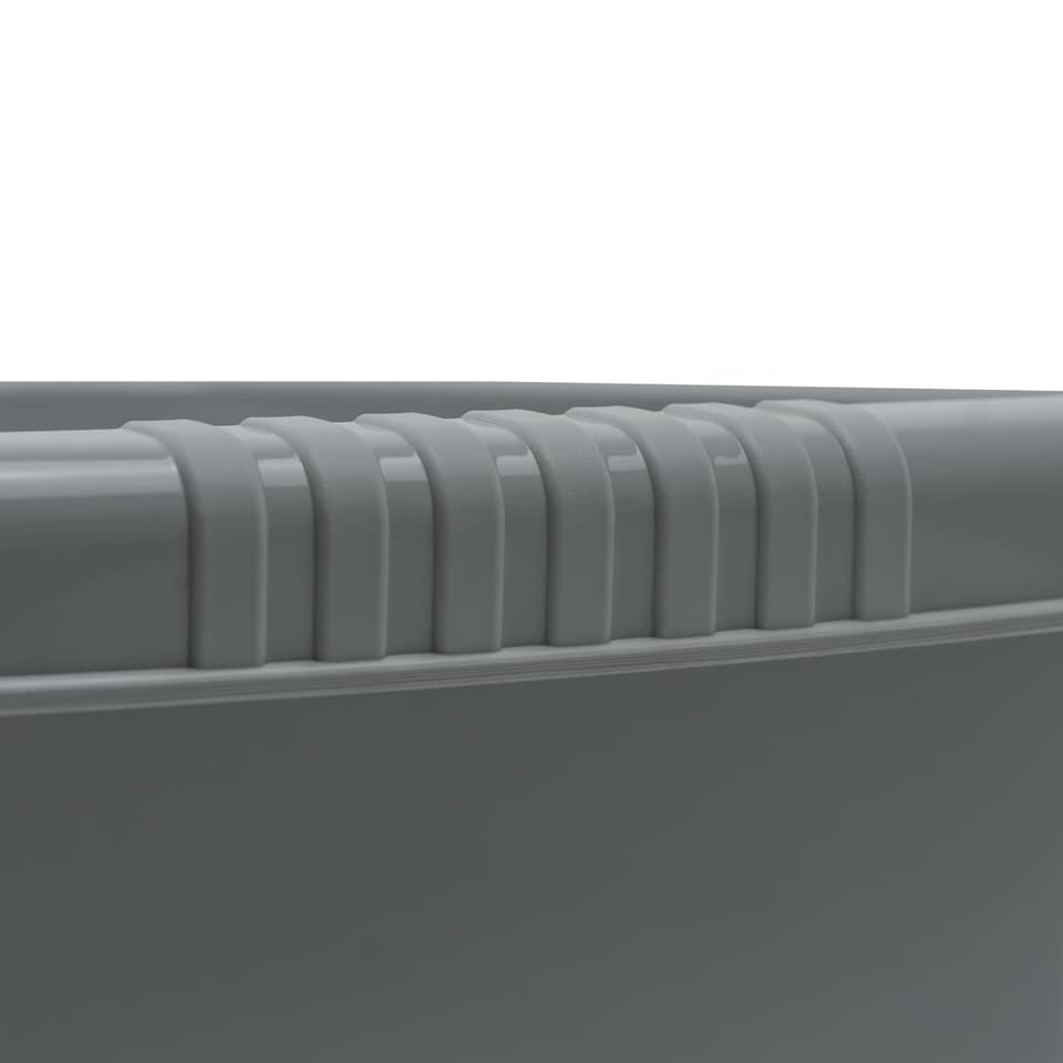 image 1 of JVL Plastic Dish Drainer and Rectangular Washing Up Bowl Kitchen Set, Grey | Grey