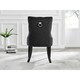 image 3 of Furniturebox 2x Belgravia Black Velvet Knockerback Dining Chairs Black Leg
