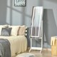 image 2 of HOMCOM Mirrored Jewellery Cabinet with LED Light Lockable Armoire White