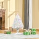 image 2 of HOMCOM 2.5FT Prelit Artificial Tabletop Christmas Tree w/ Fibre Optics for Desk | White