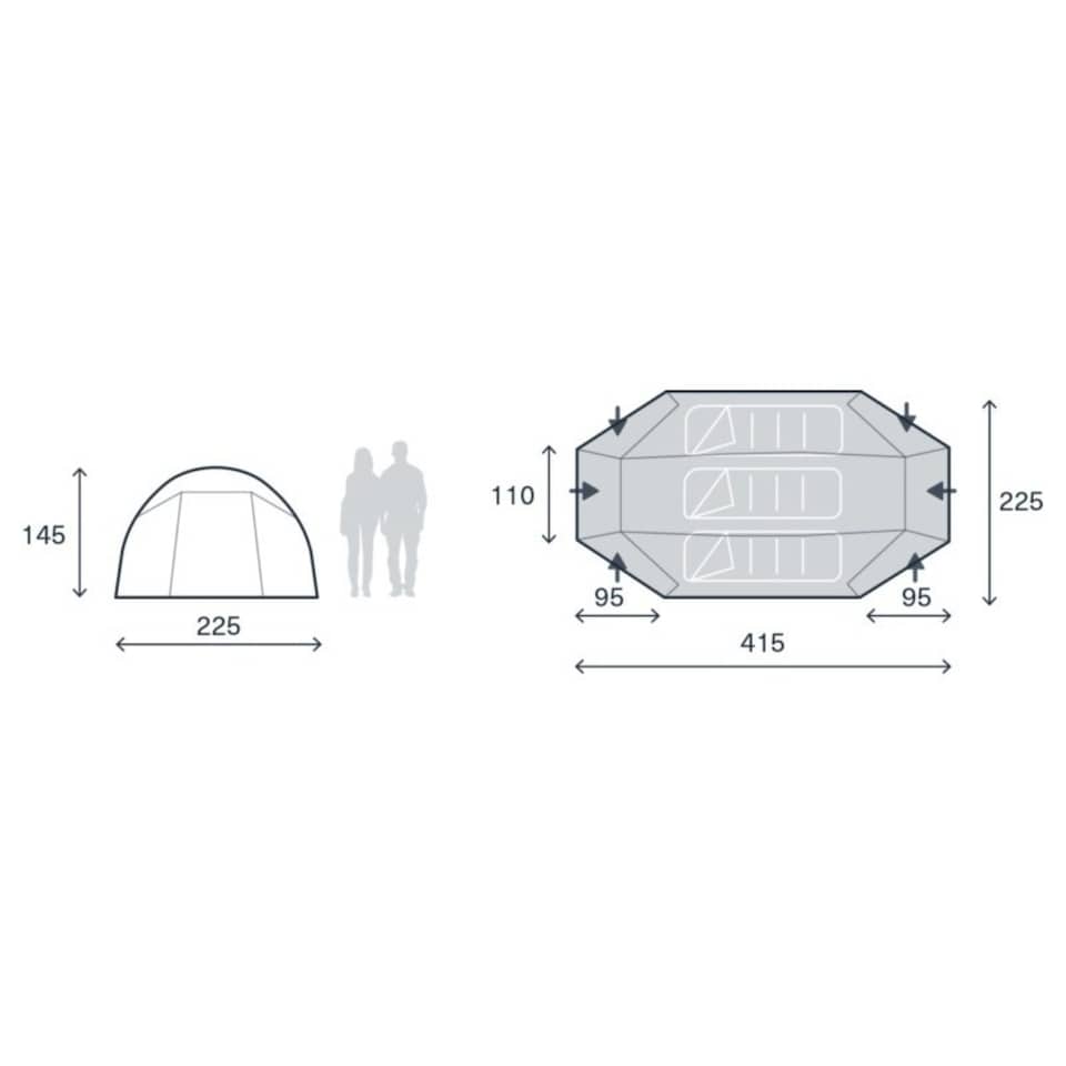 image 1 of Kampa Mossborn 3 Person Camping Tent - Aegean