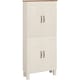 image 1 of Alby Midi Cabinet with 4 Doors White White | White/Honey