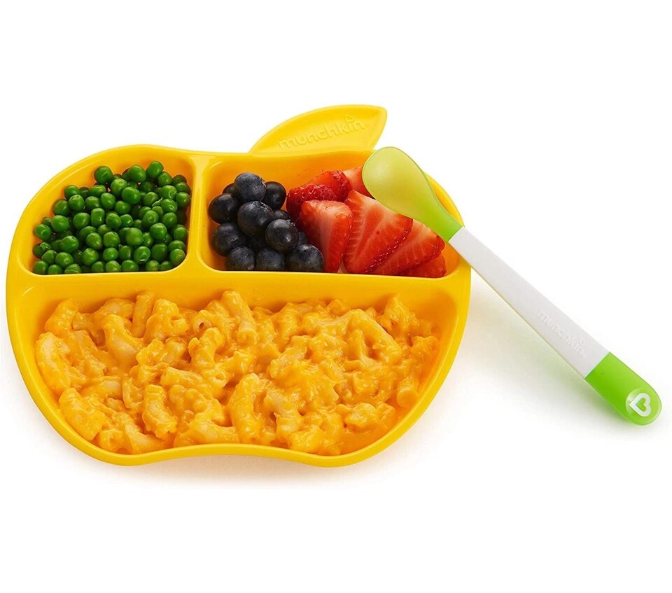 image 1 of Munchkin Baby Feeding Dishes Food Weaning Lil Apple Plates 3Pk