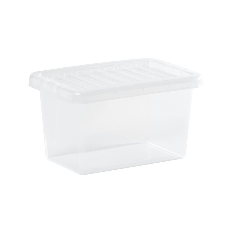 image 1 of Wham Crystal 5 x 7L Stackable Plastic Storage Boxes with Lids Clear Clear