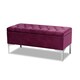 image 3 of Modena Storage Ottoman Bench, Ottoman Footstool with Legs, 90cm Plush Velvet Upholstered End of Bed Bench, Red