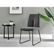 image 3 of Furniturebox 2x Halle Dark Grey Fabric Black Leg Dining Chairs
