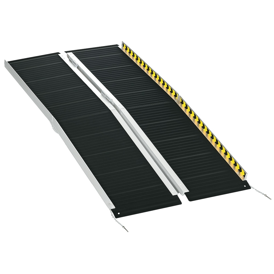 image 1 of HOMCOM Folding Aluminium Wheelchair Ramp 152x73cm 272KG Capacity for Home