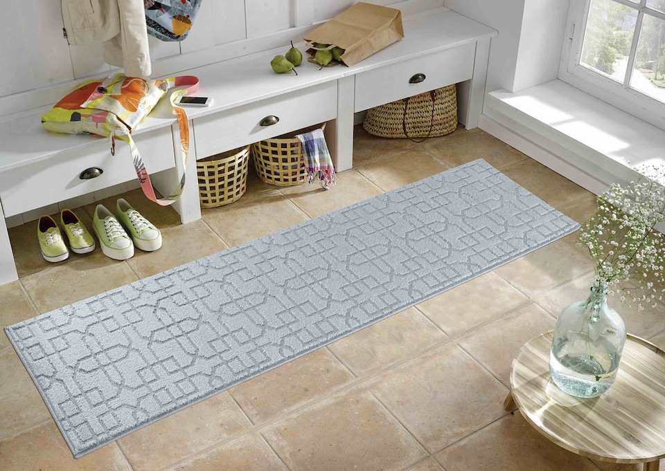 image 1 of Ivy Washable Cubed Trellis Design Anti Slip Doormats -