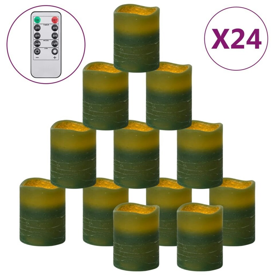 Flameless LED Candles 24 pcs with Remote Control Warm White Tesco
