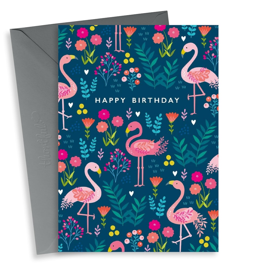 image 1 of Pretty Flamingo Birthday Card For Her
