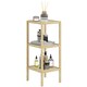 image 1 of HOMCOM 3 or 4-Tier Bathroom Storage Shelving Unit Bamboo Shelves Yellow