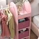 image 8 of AIYAPLAY Kids Clothes Rail with Storage Shelf, Boxes, Mirror | Pink