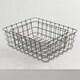image 2 of 2-PC Rectangular Metal Wire Basket with Copper Handles